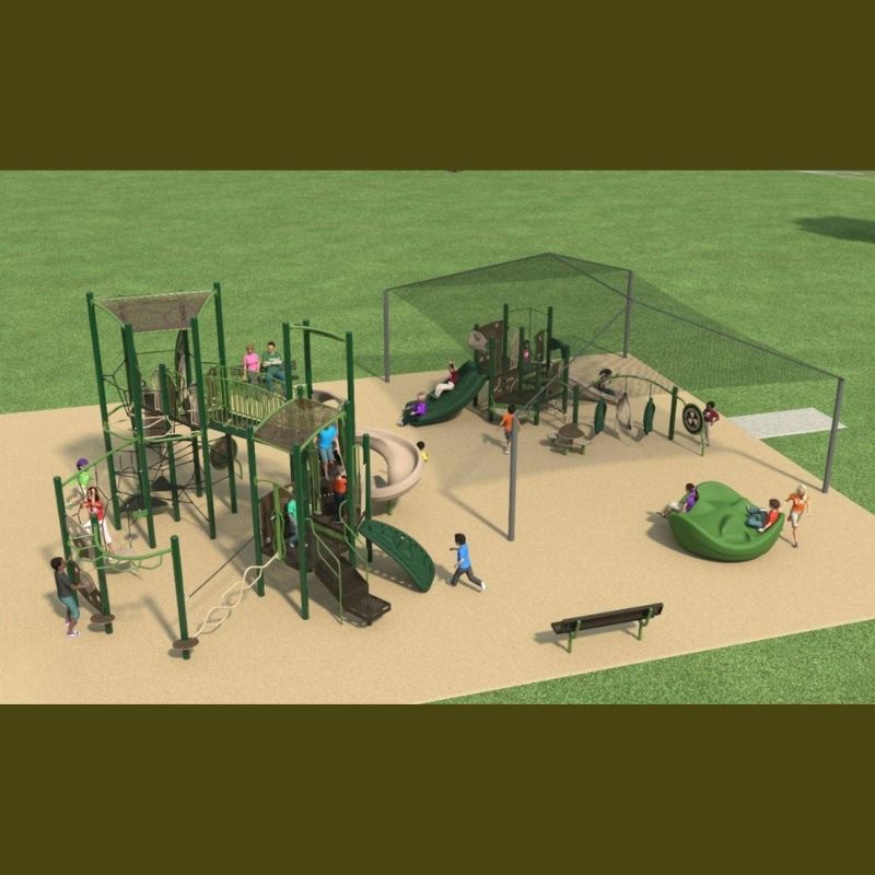 Concept design of Donald Sinclair Park Playground with children playing